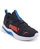 PUMA Slip On Casual Shoes with Brand Text Print - Black