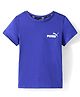 PUMA Cotton Knit Half Sleeves T-Shirt with Brand Logo Print - Blue