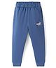 PUMA Cotton Knit Ankle Length Track Pant with Brand Logo Print - Blue