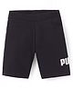 PUMA Cotton Knit Knee Length Shorts with Brand Name Print - Black
