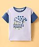 PUMA Cotton Knit Half Drop Shoulder Sleeves T-Shirt with Brand Logo Print - White