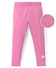 PUMA Cotton Knit Ankle Length Leggings with Brand Name Print - Pink