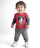 Babyoye Disney Single Jersey Knit Full Doctor Sleeves T-Shirt & Lounge Pant Set with Mickey Mouse Graphics - Red