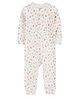 Carter's Knit Full Sleeves Sleep Suit With Floral Print - Ivory