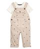 Carter's Knit Dungaree & Half Sleeves Inner Tee with Anchor Print - Ivory