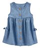 Carter's Knit Sleeveless Solid Front Open Frock With Bloomer - Blue