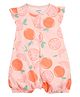 Carter's Knit Frill Sleeves Front Open Romper with Orange Print - Orange
