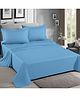 Home Prides Essenza 200 Pure Cotton - Air Blue, Flat Queen Bedsheet Set