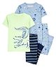 Carter's Knit Half Sleeves Co-Ord Night Suits With Animals Print Pack of 2 - Multicolor