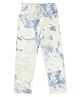 F&S Cotton Elastane Marble Printed Pajama - White & Blue