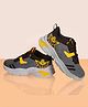 ABROS Airplanes Designed Lace Up Shoes - Dark Grey & Mustard