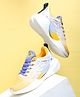 ABROS Mesh Detailed & Colour Blocked Shoes - Mustard