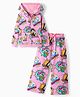 Olington St.Disney Single Jersey Knit Full Sleeves Hooded Sweatshirt & Wide Leg Pant Set With Disney Princess Print - Pink