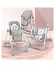 Baybee Nivio Convertible 3-in-1 Baby High Chair for Kids, Baby Swing Chair with 5 Height Adjustable, Footrest, Tray, 160° Recline, Safety Belt & Wheels | Baby Feeding Chairs (Grey)