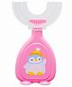 THE LITTLE LOOKERS 360° U-Shaped Toothbrush with Food Grade Silicone Head | Soft Bristles & Easy Grip Ideal for Babies & Kids (Pack of 1, Pink)