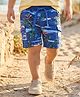 Babyhug Terry Knit Mid Thigh Shorts With Beach Print - Blue