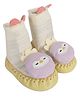 Kidofash Cotton Animal Applique Detailed Sock Shoes - Yellow & Purple