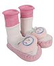 Kidofash Cotton Cartoon Applique Detailed Colour Blocked Sock Shoes - Pink