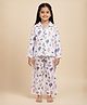 The Mom Store Cotton Knit Full Sleeves Balloons & Crown Printed Coordinating Night Suit Set - White & Pink