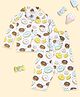 The Mom Store Cotton Knit Full Sleeves Donuts Printed Coordinating Night Suit Set - White & Brown