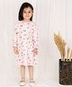 The Mom Store Cotton Full Sleeves Rainbow Printed Dress - Peach