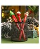 Voncasa Christmas Ball Pen Set Of 3 Pcs -Red Merry Christmas Ball Pens for Writing, School Stationery
