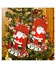 Voncasa X-Mas Stocking Set Of 2 Pcs -Red Christmas Festive Gift Item