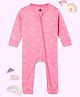 The Mom Store Cotton Full Sleeves Unicorn Printed Sleepsuit - Pink