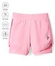 Pine Active Knit Knee Length Skin Friendly Active Stretch Solid Shorts with Tights - Pink