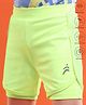Pine Active Knit Knee Length Skin Friendly Active Stretch  Solid Shorts with Tights - Neon Green
