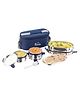 PDDFalcon Stainless Steel EcoNxt Oval Meal Set Of 3 Lunch Box Set, Leak-Proof & Airtight with Lock-N-Lock Lids, Easy to Clean, Includes Carry Bag, Ideal for Office & School, Set of 3 (1100ml) - Navy Blue