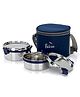 PDDFalcon Stainless Steel EcoNxt Lunch box Set of 2 Jumbo with Insulated Bag, Navy Blue (1000ml)