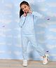 The Mom Store Cotton Full Sleeves Floral Printed Coordinating Sweatshirt & Joggers Set - Sky Blue