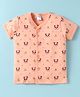 Tango Interlock Knit Half Sleeves Jhabla With Panda Print - Light Orange