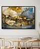 Eurotex White Flower Green Leaf Modern Art Big Scenery for Living Room Bedroom Flowers Framed Canvas Wall Painting