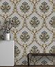Eurotex Damask Design Wall Paper for Wall Decor Roll for Covering Living Room, Bedroom Walls (Luxury Vinyl Coated 57 sq.ft Roll, Blue)