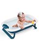 StarAndDaisy Bath Tub for Baby 0-3 Years Foldable Bathtub for Kids with Space Saving Newborn Baby Folding Bathing Tub Girls & Boys with Soap Tray Easy to Store - Blue