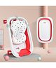 StarAndDaisy Bath Tub for Baby Foldable Bathtub for Kids with Cushion Space Saving Design Newborn Baby Folding Bathing Tub Girls & Boys with Soap Tray Easy to Store - Red