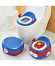 StarAndDaisy Potty Seat/Chair for Kids 1-5 Years / 3-In-1 Baby Toilet Training Seat with Anti-Skip Pads, Removable Potty Pot, Potty Training Seat for Baby & Kids (Blue - Red)