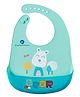 StarAndDaisy Reusable Silicone Bib for Baby with Adjustable Buttons for Mess-Free Feeding, Weaning, and Easy Cleaning and Waterproof (Printed-Bear-