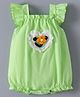 Mark & Mia Cotton Sleeveless Onesie with Flower & Lace Detailing - Light Green