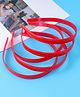 Pine Kids Free Size Solid Coloured Hair Bands Pack Of 5 - Red