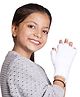 BHARATASYA Woollen Blend Fur Detailed Half Finger Gloves - White