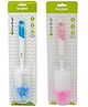 BAYBEE Baby Feeding Bottle and Nipple Cleaning Brush Set, Silicone Bottle Cleaning BPA Free Brush with Long Round Handle for Washing Breast Pumps, Breast Milk Storage Bag, Sippy Cups Sports Bottle, Vase, Glassware, Teat  Pack of 2