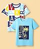 Honeyhap Premium 100%  Cotton Knit Half Sleeves T-Shirts with Bio Finish & Text Print Pack of 2 - Atomizer & Bright White