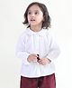 Tiber Taber 100% Cotton Full Sleeves Solid Shirt Style Top - White