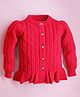 Cherry Crumble By Nitt Hyman Full Sleeves Cable Knit Designed Sweater - Fuchsia