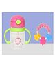 The Cheeky Kidzz Ring Shape Rattle Teething Silicone Toy Teether Pacifier with 320ml Straw Feeder BPA Free (PINK)