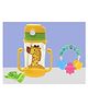 The Cheeky Kidzz Ring Shape Rattle Teething Silicone Toy Teether Pacifier with 400ml Straw Feeder BPA Free (YELLOW)