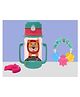 The Cheeky Kidzz Ring Shape Rattle Teething Silicone Toy Teether Pacifier with 400ml Straw Feeder BPA Free(GREEN)
